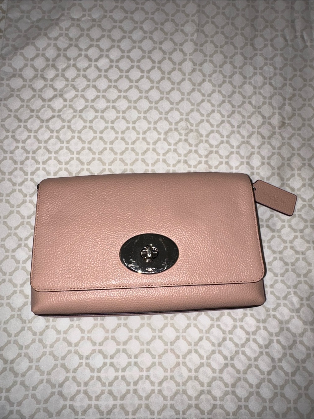 COACH CROSSTOWN Crossbody Blush Pink Polished Pebbled Leather